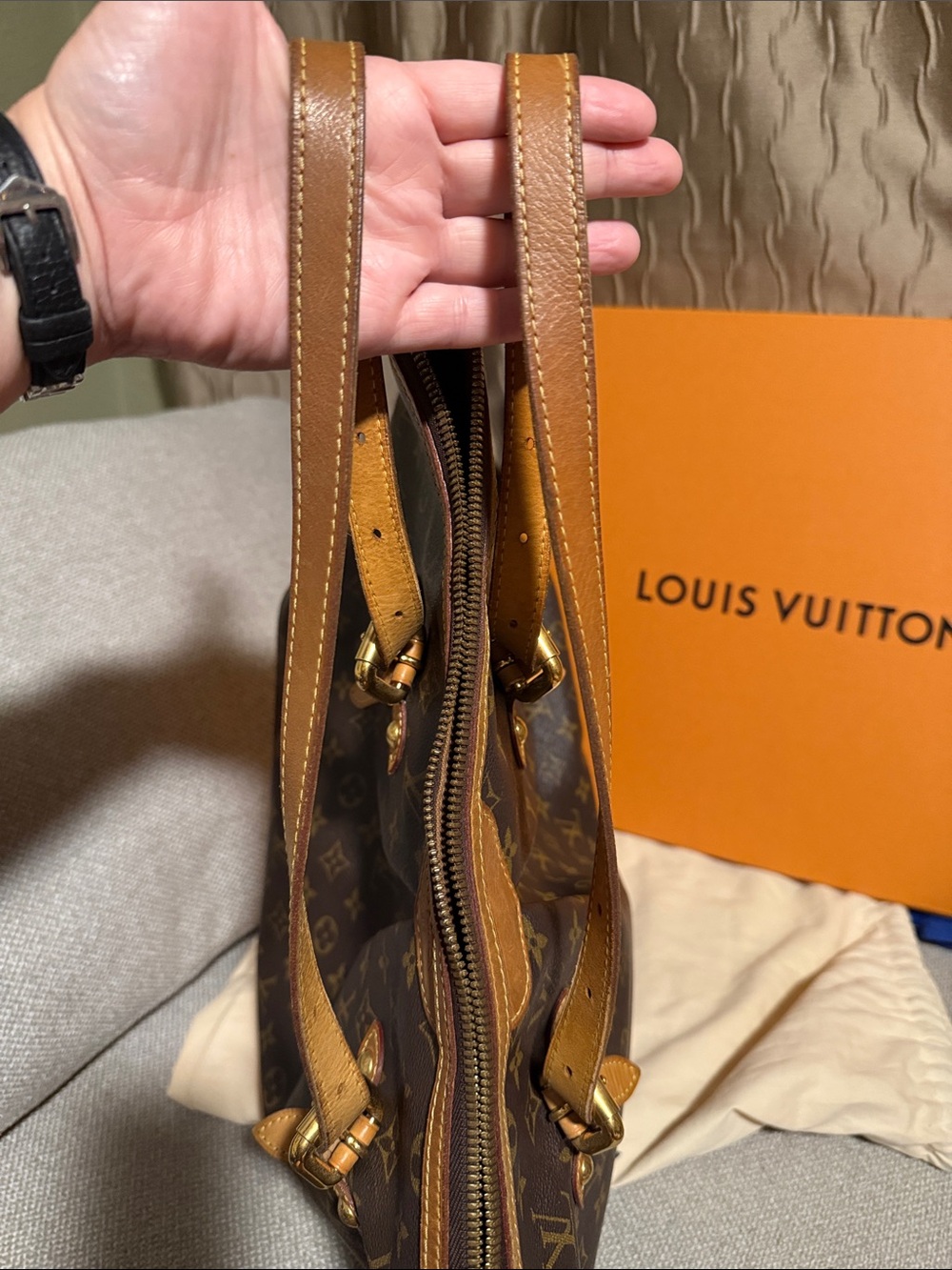 Louis Vuitton Palermo GM Brown Monogram Canvas Shoulder Tote with box Dustbag - Picture 14 of 17
